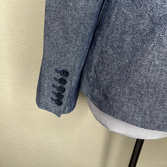 Ryegrass Linen Blend Buttoned Collared V-Neck Lined Blazer Jacket Size 4 Office - Picture 5 of 11